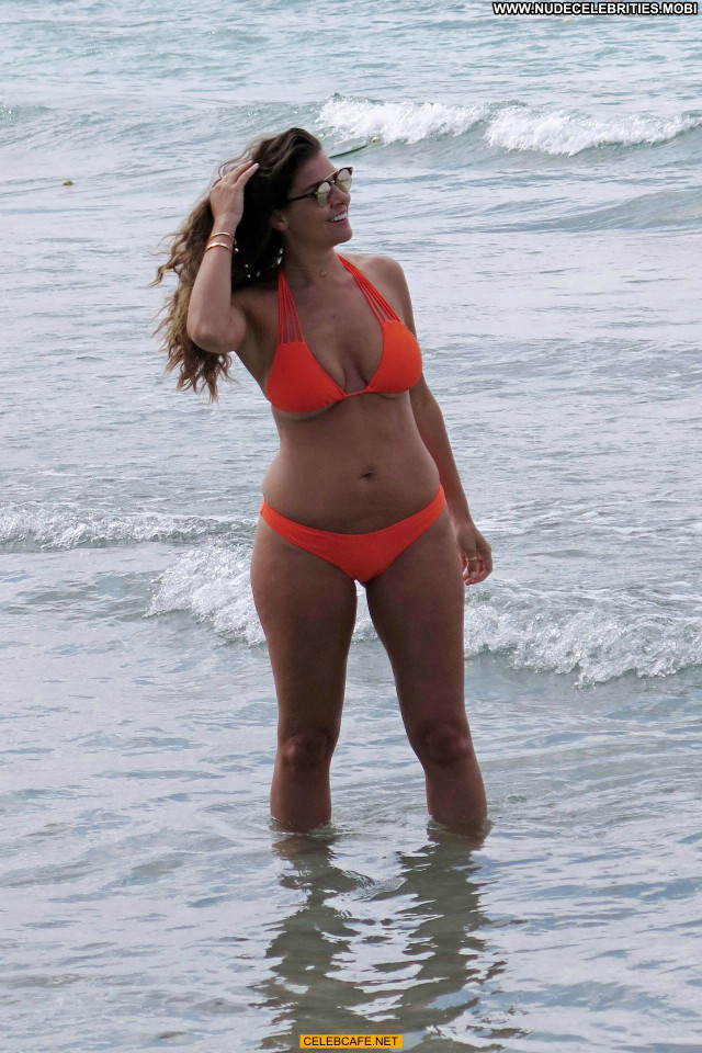 Imogen Thomas Orange Bikini Celebrity Beautiful Babe Posing