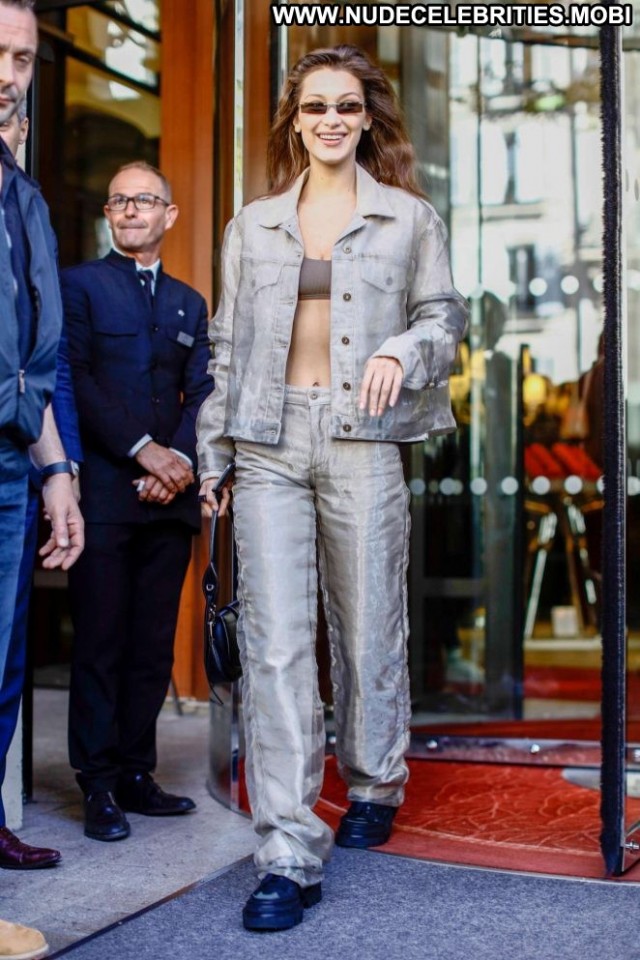 Bella Hadid No Source Fashion Posing Hot Babe Paris Celebrity