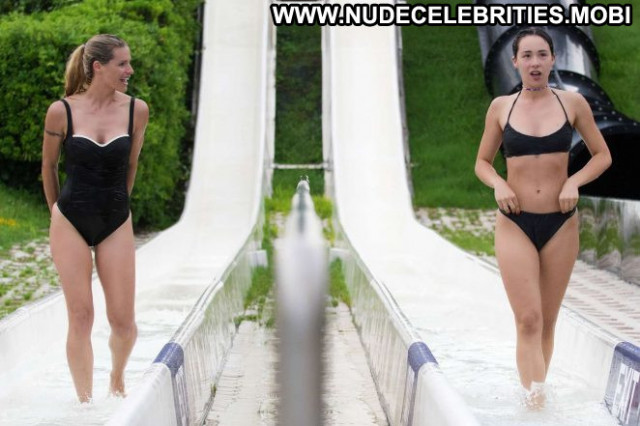 Michelle Hunziker No Source Black Bikini Celebrity Beautiful Babe