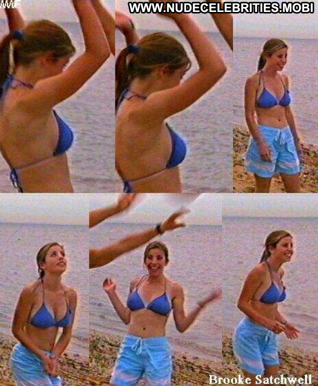 Brooke Satchwell Celebrity Beautiful Babe Posing Hot Bikini Pool Australian...